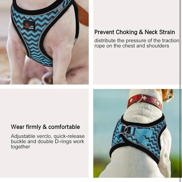 Vest Harness for Small breed Dogs, Reflective Harness and Leash - Picture 3 of 7